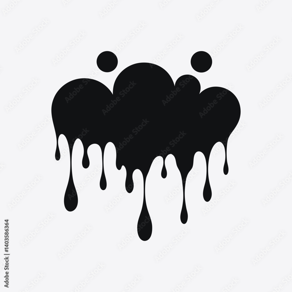 Abstract Ink Drops on White Background