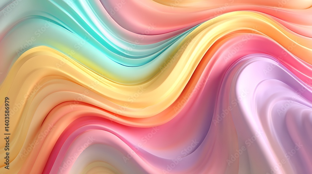 Obraz premium Abstract Wavy Background with Pastel Color Flowing
