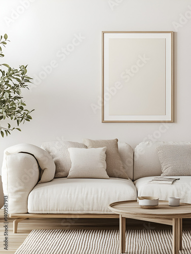 frame with blank white content in a modern