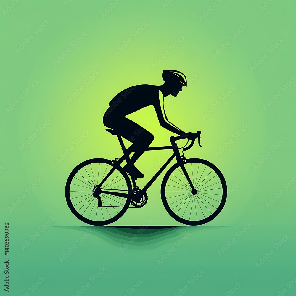 Fototapeta premium Cyclist silhouette on a bicycle