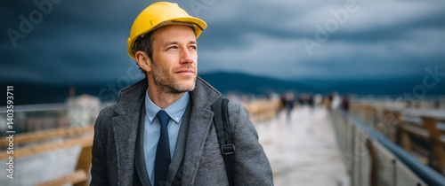 Architect contemplates construction photo