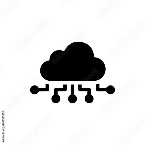 Cloud icon with connecting arrows symbolizing internet-based networks
