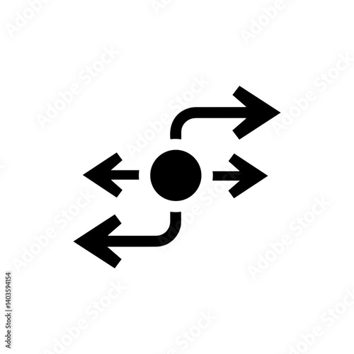 Network Traffic Symbol with Arrows Indicating Data Flow