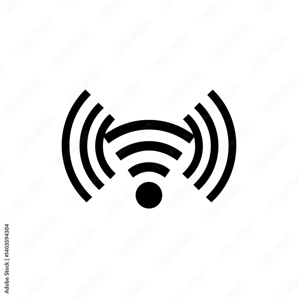 WiFi Symbol with Concentric Circles, Representing Wireless Connectivity WiFi Symbol with Concentric Circles, Representing Wireless Connectivity