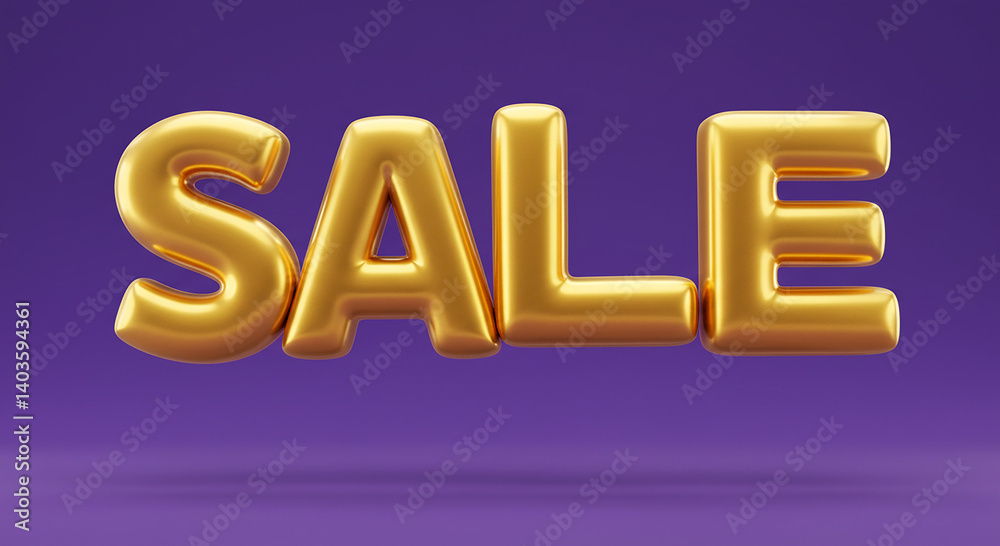 Golden sale letters. Shiny sale text. Metallic sale sign. Gold letters on purple. 3d rendered sale. Big golden sale. Volume letters sale. Shop sale. Golden sale letters. Shiny sale text. Metallic sale sign. Gold letters on purple. 3d rendered sale. Big golden sale. Volume letters sale. Shop sale.