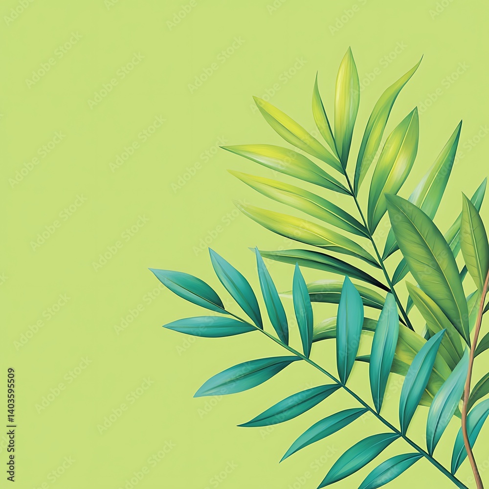 Fototapeta premium Tropical palm leaves background