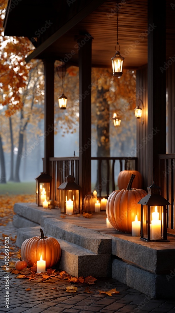 Obraz premium Autumn Porch Scene