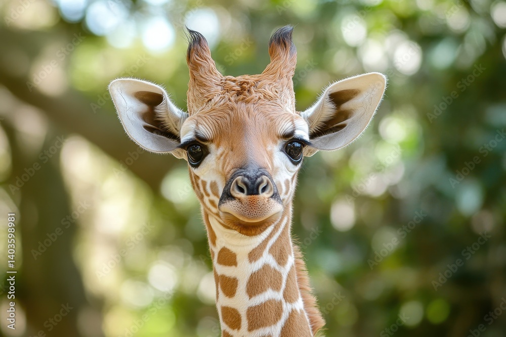 Obraz premium Baby giraffe portrait (1)