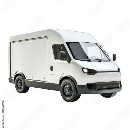 Branded Electric Van on transparent background