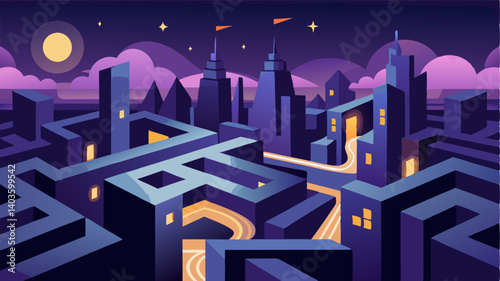 The city at night a maze of lights and shadows that invites you to explore its endless possibilities.
