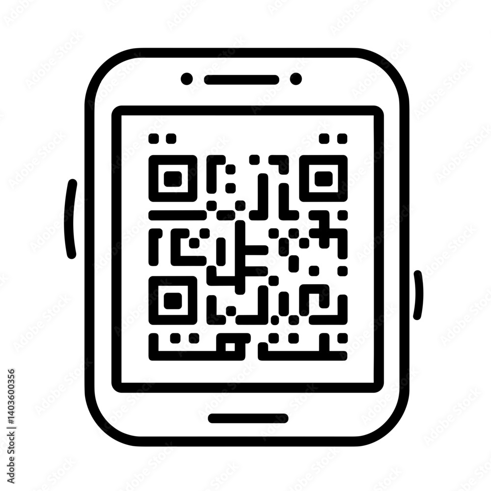 Smartphone displaying QR code for marketing and digital interaction concept Smartphone displaying QR code for marketing and digital interaction concept