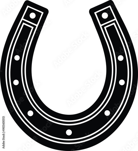 Horseshoe Silhouette Vector | Lucky Charm Design for Western and Rustic Vector