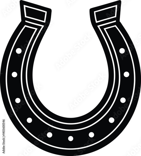 Horseshoe Silhouette Vector | Lucky Charm Design for Western and Rustic Vector