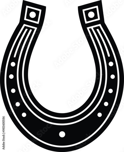Horseshoe Silhouette Vector | Lucky Charm Design for Western and Rustic Vector