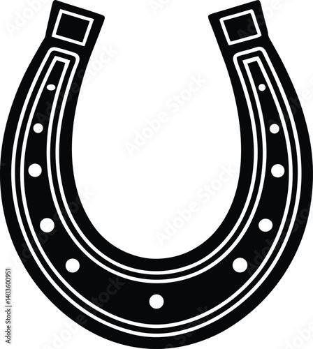 Horseshoe Silhouette Vector | Lucky Charm Design for Western and Rustic Vector