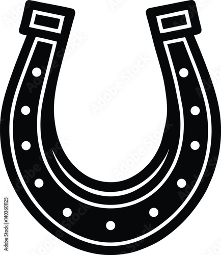 Horseshoe Silhouette Vector | Lucky Charm Design for Western and Rustic Vector