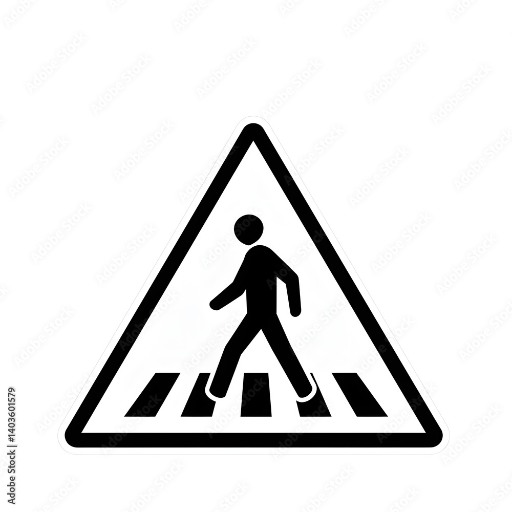 Simple Black and White Pedestrian Crossing Sign Simple Black and White Pedestrian Crossing Sign