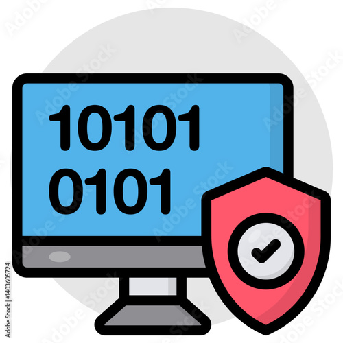 An icon design of secure binary code 