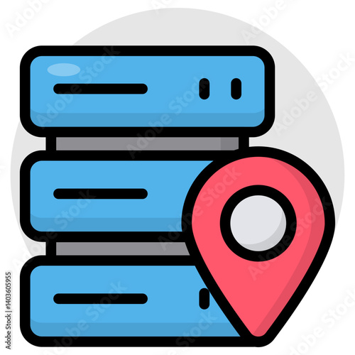 An icon design of server location 