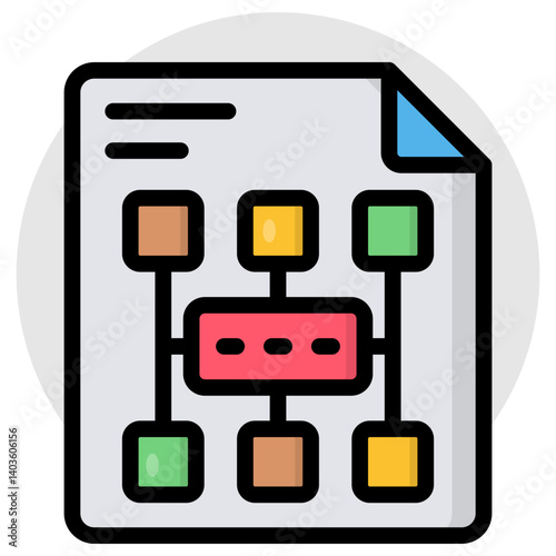 Conceptual flat design icon of hierarchy file