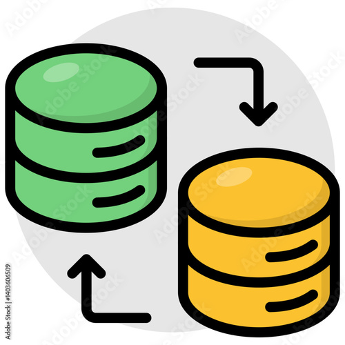 An icon design of database transfer 