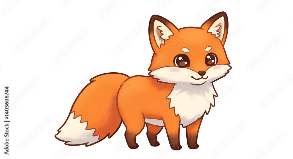 Fototapeta premium Cute Fox Standing – No Background