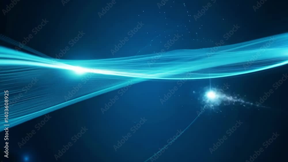 A blue wave with a white line in the middle. The blue color is very bright and the white line is very thin