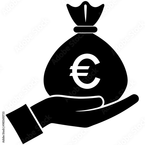 hand holding euro symbol
