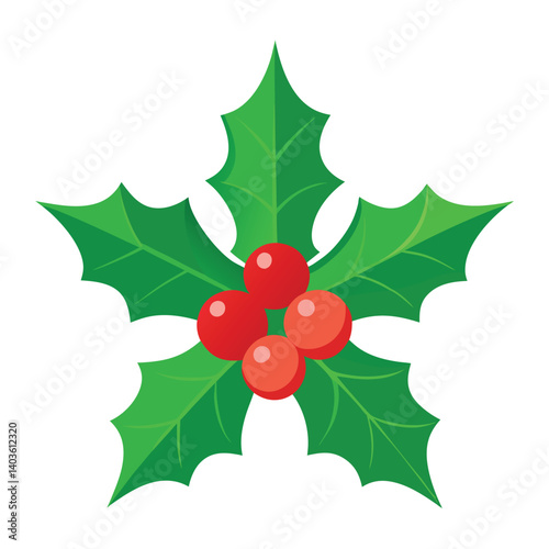 Christmas  holly  isolated on white background