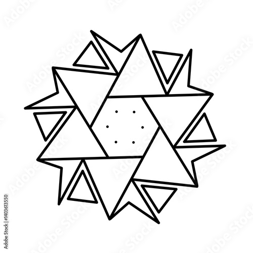vector illustration of origami paper star