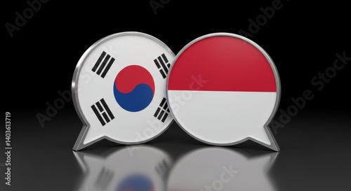 Diplomatic dialogue concept with South Korea and Indonesia national flags Free Download Diplomatic dialogue concept with South Korea and Indonesia national flags - GFXLoad