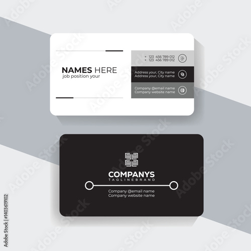 Wallpaper Mural Stylish Minimal Business Card Template with Black and White Theme Torontodigital.ca