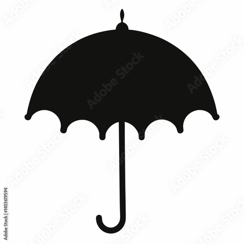 black umbrella isolated on white background