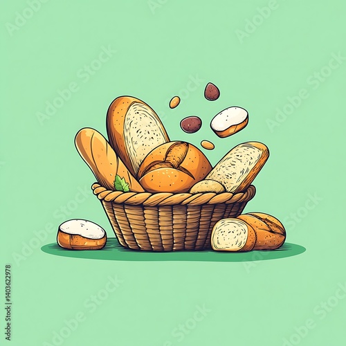 Basket of freshly baked bread