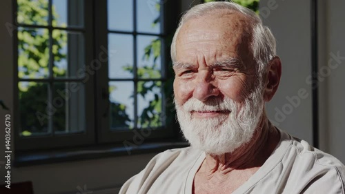 The Elderly Man Smiling