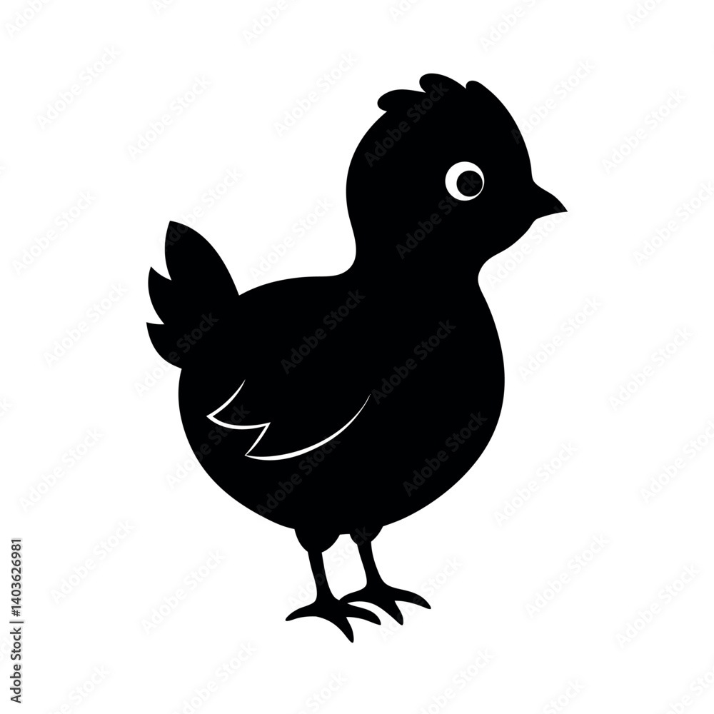 chick silhouette on a white background chick silhouette on a white background
