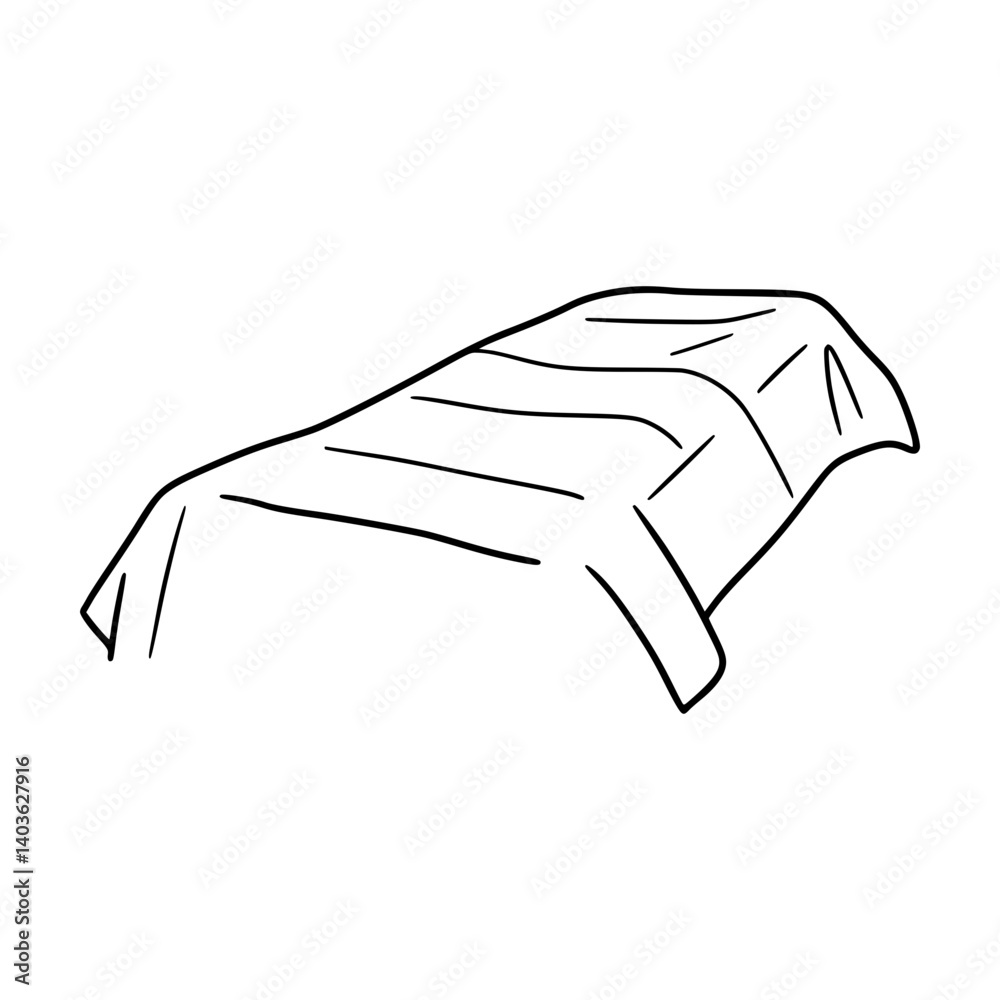 Obraz premium Super Simple Stroke Line Art of Surgical Drapes Illustration - Sterile Medical Covering