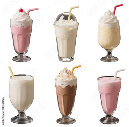 Ice cream milkshake, milk tea beverage, fruit juice beverage