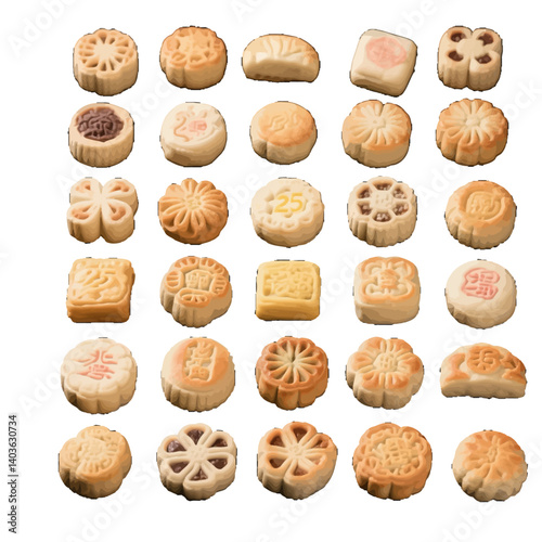 Desserts, mooncakes, desserts, baking, traditional Chinese food