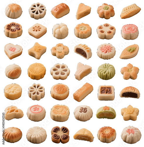 Desserts, mooncakes, desserts, baking, traditional Chinese food