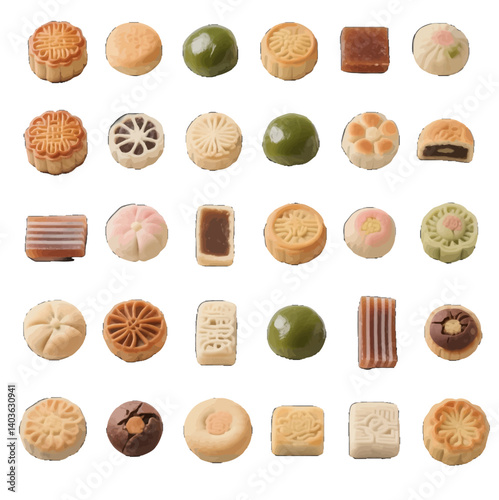 Desserts, mooncakes, desserts, baking, traditional Chinese food