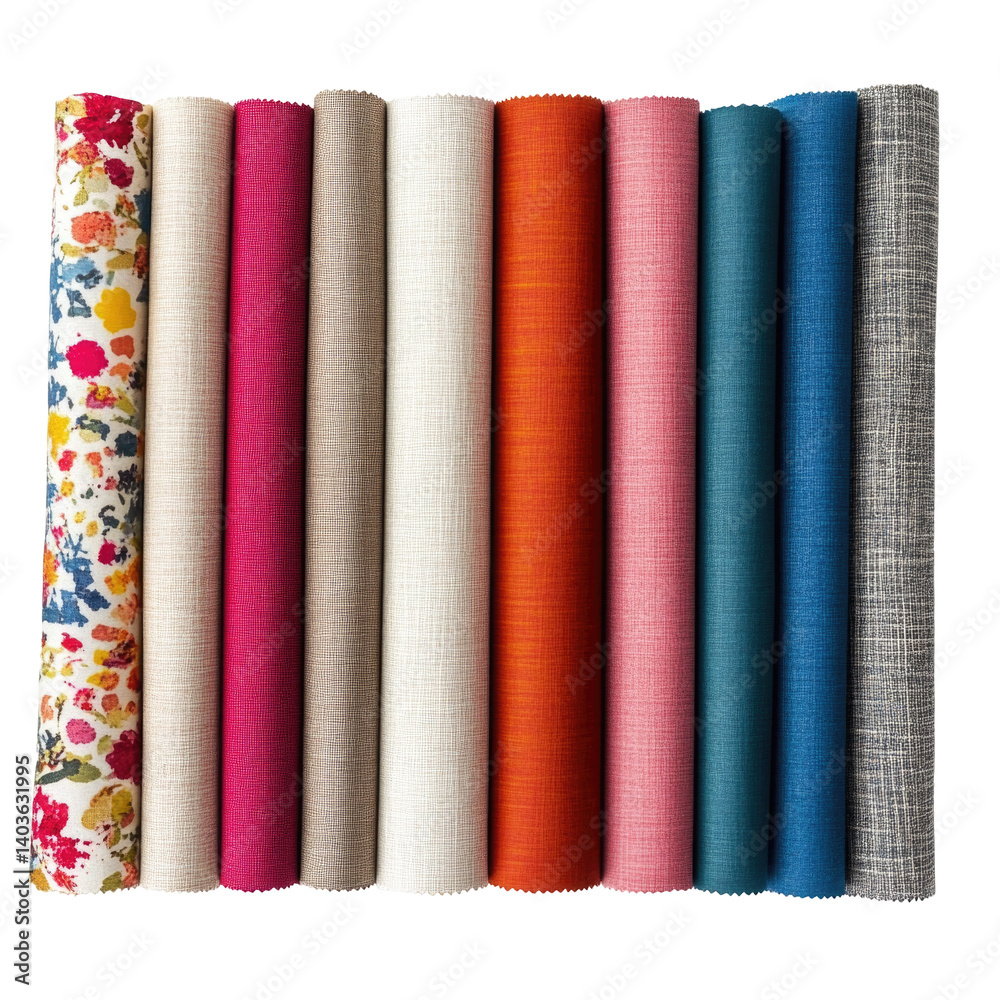 Colorful Fabric Samples on transparent background Colorful Fabric Samples on transparent background