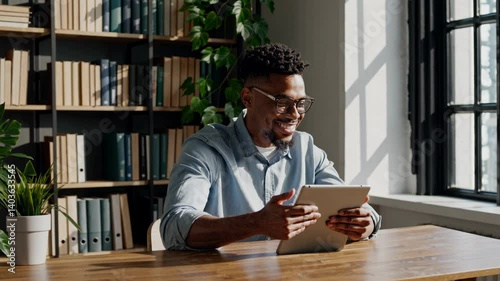 The Man Using Tablet