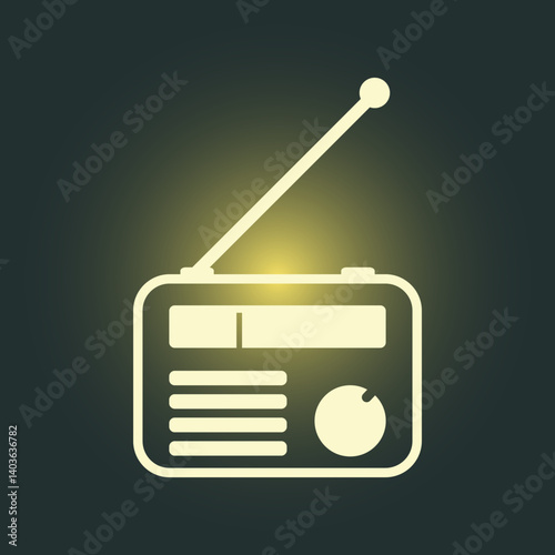 Radio trendy icon simple abstract vector illustration colorful artwork lovely design