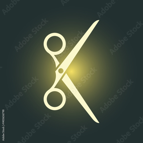 Scissor trendy icon simple abstract vector illustration colorful artwork lovely design
