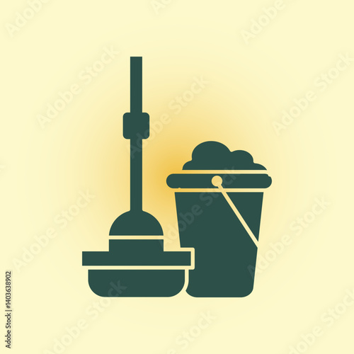 Mop trendy icon superb abstract vector illustration colorful artwork lovely design