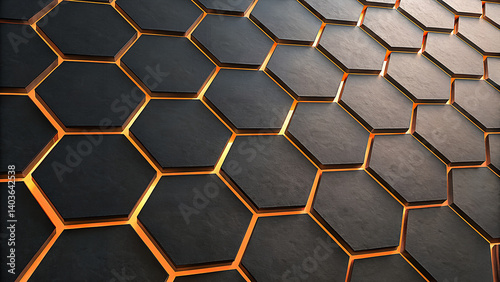 Seamless hexagon pattern with honeycomb texture illustrates a sweet yellow geometric design