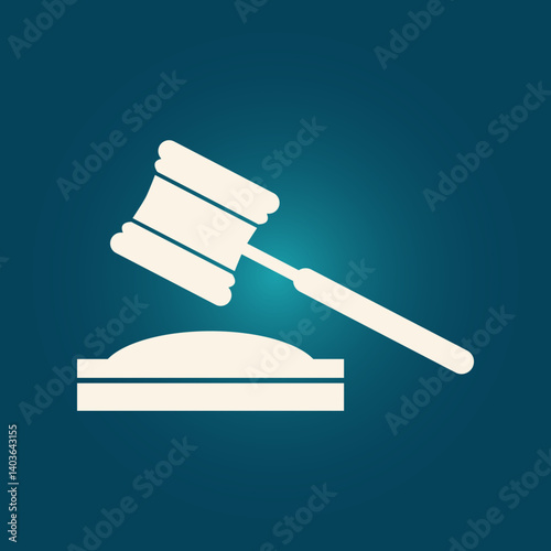 Judge gavel trendy icon regal abstract vector illustration colorful artwork lovely design