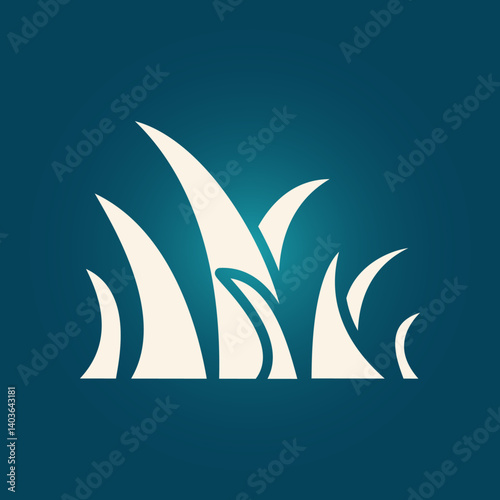 Grass trendy icon regal abstract vector illustration colorful artwork lovely design