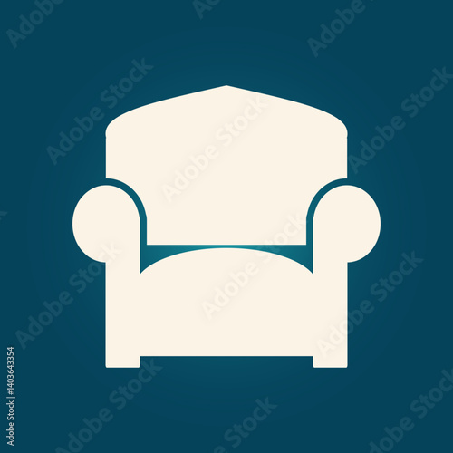 Sofa trendy icon regal abstract vector illustration colorful artwork lovely design